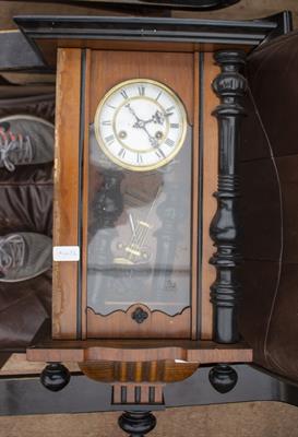 Lot 114 - A VIENNA STYLE EBONISED WALL CLOCK