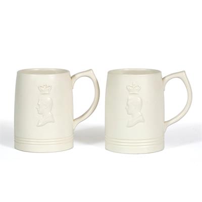 Lot 127 - TWO WEDGWOOD 1937 KING EDWARD VIII CORONATION PORTRAIT MUGS