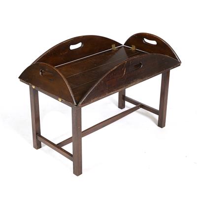 Lot 138 - A 19TH CENTURY MAHOGANY BUTLER'S TABLE