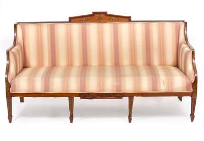 Lot 158 - AN ANTIQUE TWO SEATER SOFA