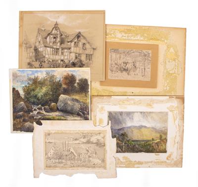 Lot 183 - A COLLECTION OF WATERCOLOURS AND GRAPHITE AND CHALK SKETCHES