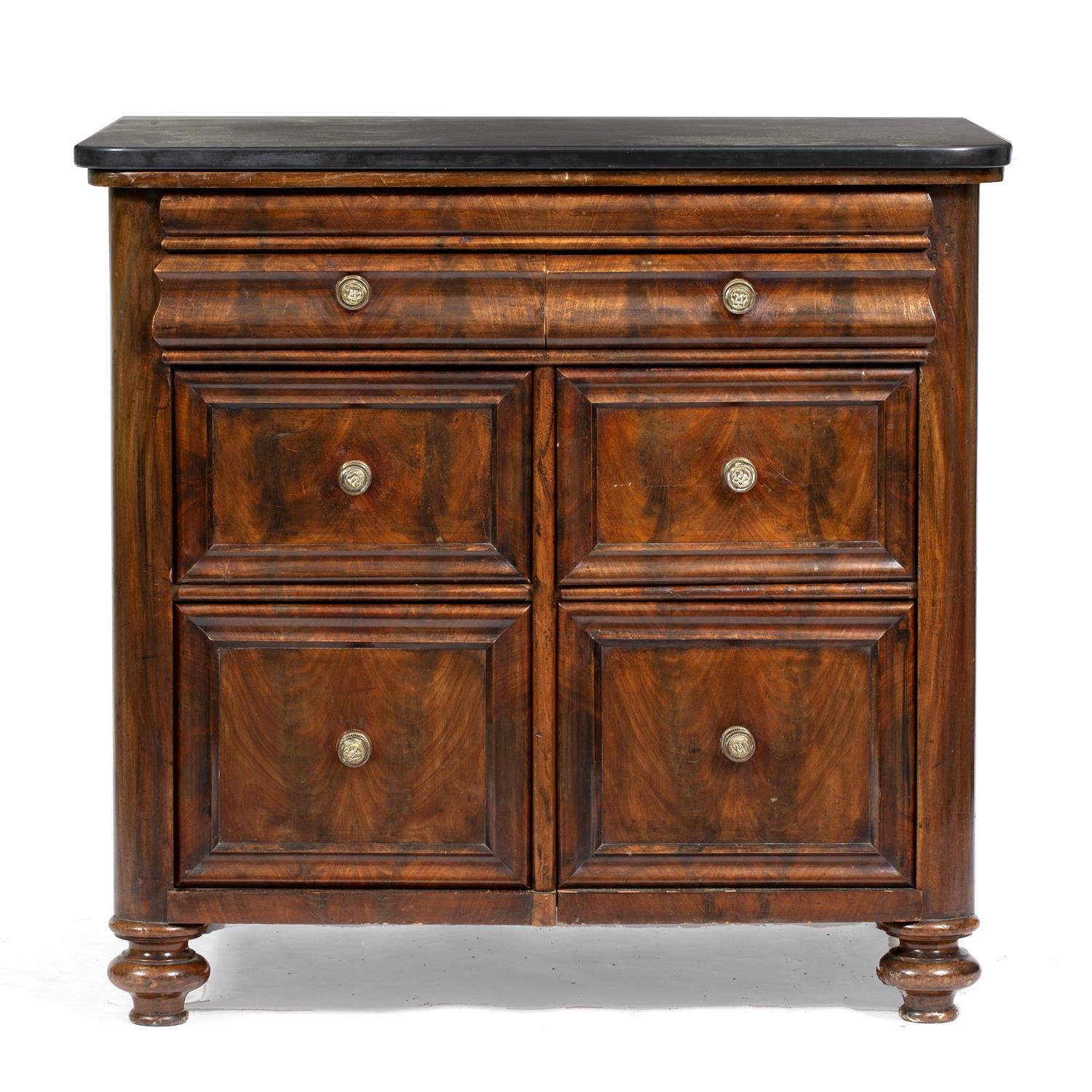Lot 199 - A 19TH CENTURY POSSIBLY FRENCH WALNUT COMMODE