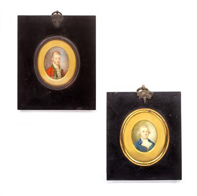 Lot 241 - TWO LATE 18TH CENTURY PORTRAIT MINIATURES ON IVORY