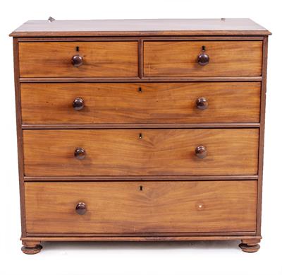 Lot 246 - A VICTORIAN MAHOGANY TWO SHORT OVER THREE LONG DRAWER CHEST