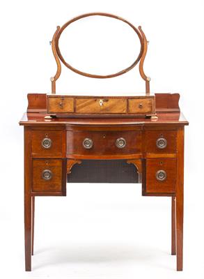 Lot 247 - A 19TH CENTURY MAHOGANY DRESSING TABLE MIRROR