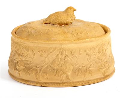 Lot 258 - AN ANTIQUE COPELAND SPODE CANEWARE GAME TUREEN OR LIDDED DISH