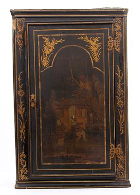 Lot 267 - AN 18TH CENTURY AND LATER BLACK AND GOLD PAINTED JAPANESE CORNER CABINET