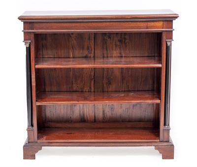 Lot 305 - A MAHOGANY OPEN FRONT BOOKCASE