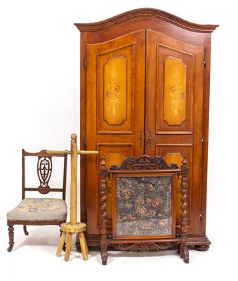 Lot 308 - A LATE 20TH CENTURY MAHOGANY AND SATINWOOD INLAID WARDROBE