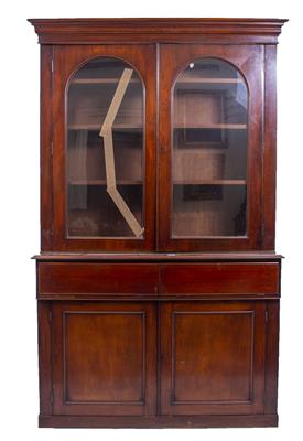 Lot 311 - A VICTORIAN MAHOGANY GLAZED TOP BOOKCASE