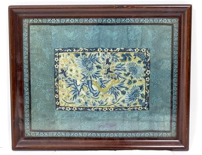 Lot 320 - A CHINESE SILKWORK PANEL