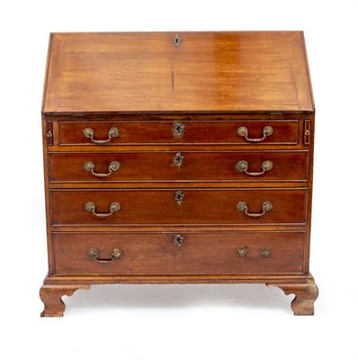 Lot 323 - A GEORGE III MAHOGANY BUREAU