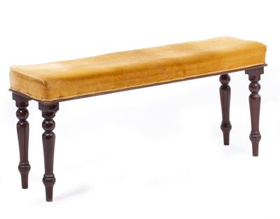 Lot 332 - A VICTORIAN MAHOGANY DUO PIANO STOOL OR WINDOW SEAT