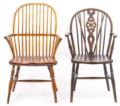 Lot 333 - TWO WINDSOR ELBOW CHAIRS