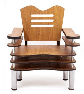 Lot 334 - A MID 20TH CENTURY ENGLISH DESIGN LAMINATED CHAIR