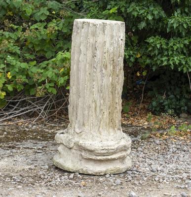 Lot 348 - A CAST RECONSTITUTED STONE FLUTED COLUMN BASE