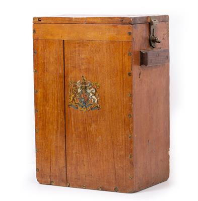 Lot 369 - A LATE 19TH CENTURY HARDWOOD AMMUNITION BOX