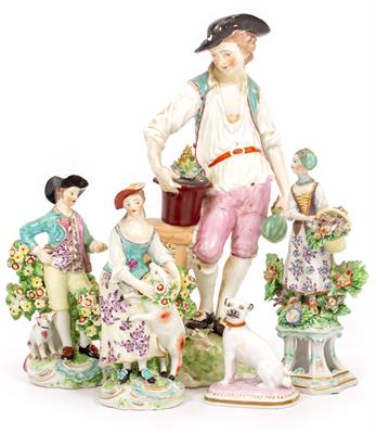 Lot 381 - A CHAMBERLAINS WORCESTER MODEL OF A DOG