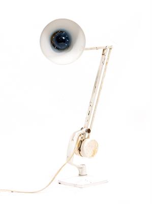 Lot 395 - A HORSTMAN INDUSTRIAL WHITE TABLE LAMP
