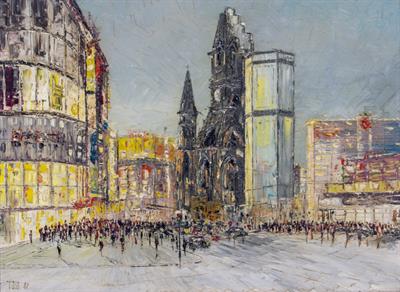 Lot 396 - A 20TH CENTURY PAINTED SCENE OF BERLIN