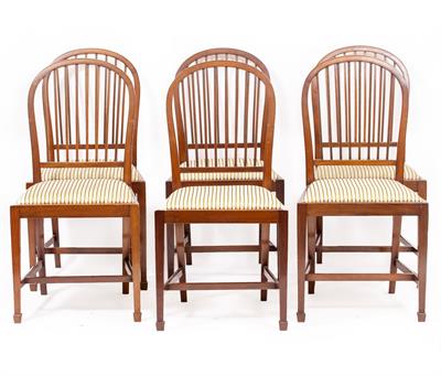 Lot 399 - A SET OF SIX HEALS OF LONDON MAHOGANY DINING CHAIRS