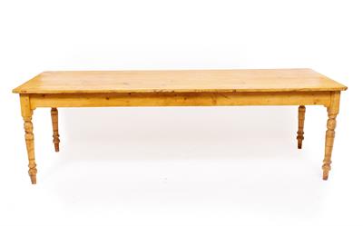 Lot 432 - A LATE 19TH / EARLY 20TH CENTURY PINE KITCHEN TABLE