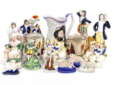 Lot 449 - A QUANTITY OF STAFFORDSHIRE POTTERY