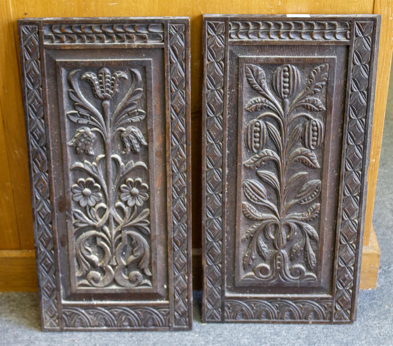 Lot 462 - TWO 19TH CENTURY CARVED OAK PANELS