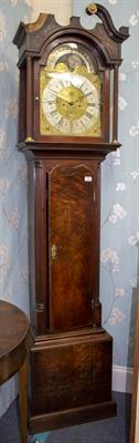 Lot 473 - A GEORGIAN MAHOGANY LONG CASE CLOCK