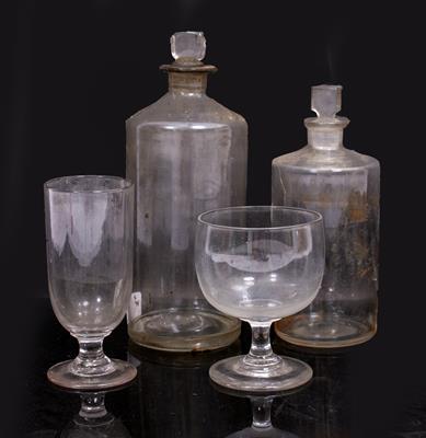 Lot 501 - TWO 19TH CENTURY GLASS APOTHECARY JARS