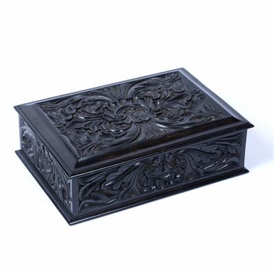 Lot 21 - Carved ebony box