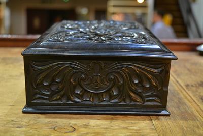 Lot 21 - Carved ebony box