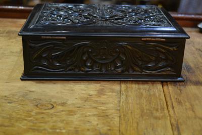 Lot 21 - Carved ebony box