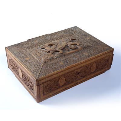 Lot 32 - Carved wooden box