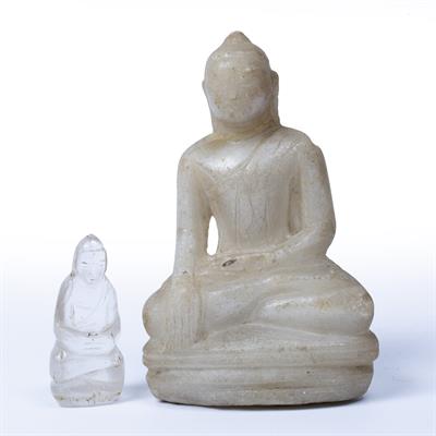 Lot 47 - Two carved Buddhas