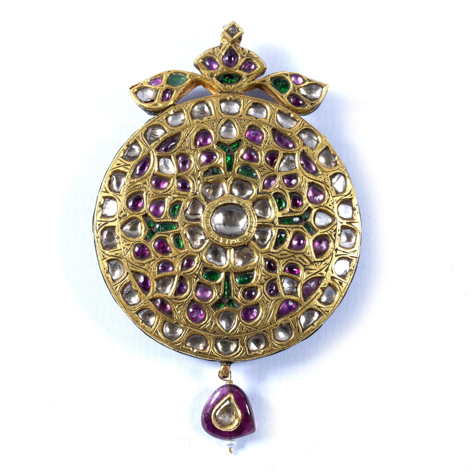 Lot 56 - Vari gem-set and enamel pendant