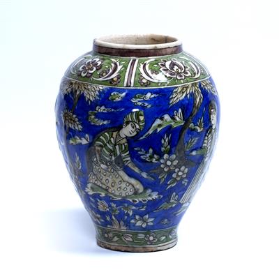 Lot 89 - Qajar ceramic vase