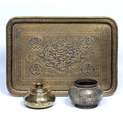 Lot 92 - Collection of Qajar metalware