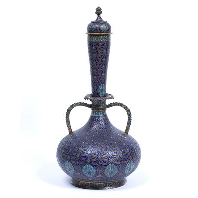 Lot 152 - Kashmiri enamelled vase and cover