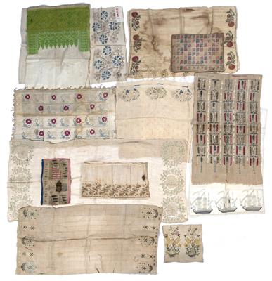 Lot 187 - Group of embroidered panels and textile fragments