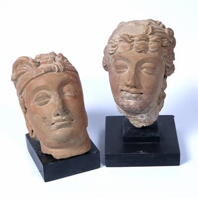 Lot 318 - Two Roman type terracotta heads