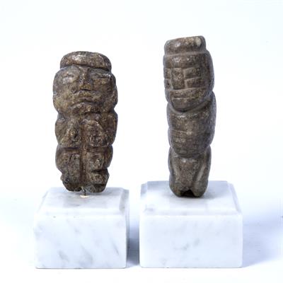 Lot 319 - Two Maori carved stone figures