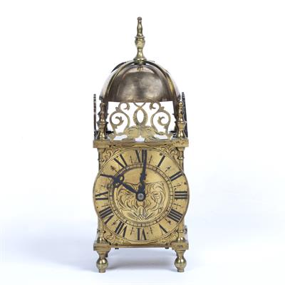 Lot 329 - Brass lantern timepiece