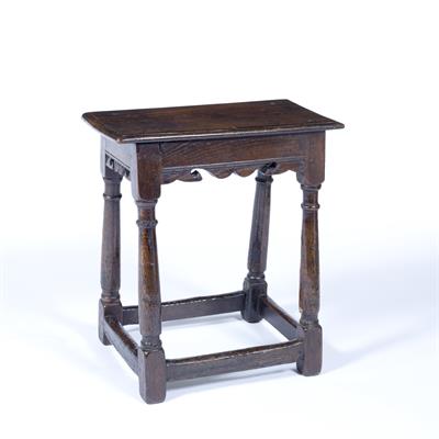 Lot 355 - Oak joint stool