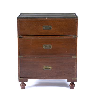 Lot 357 - Mahogany military type chest