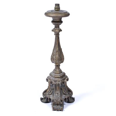 Lot 359 - Carved triform Italianate lamp base