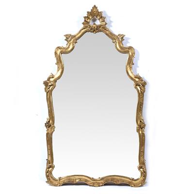 Lot 360 - Gilt arched contemporary mirror