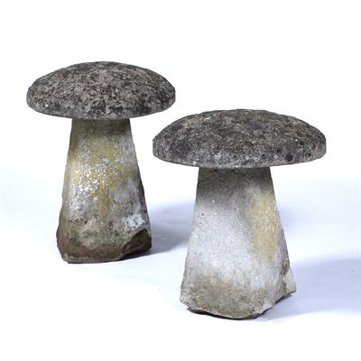 Lot 372 - Two reconstituted staddle stones