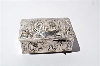 Lot 401 - Silver cased singing bird automaton box