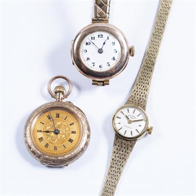 Lot 406 - 9ct yellow gold cased ladies Rotary wristwatch